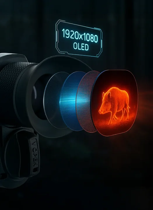 ATN manufacturer illustration of the OLED display