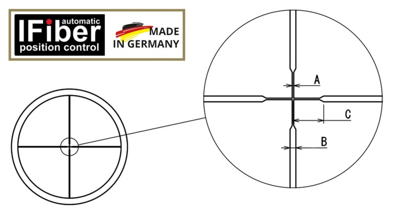 Rifle scope with duplex reticle