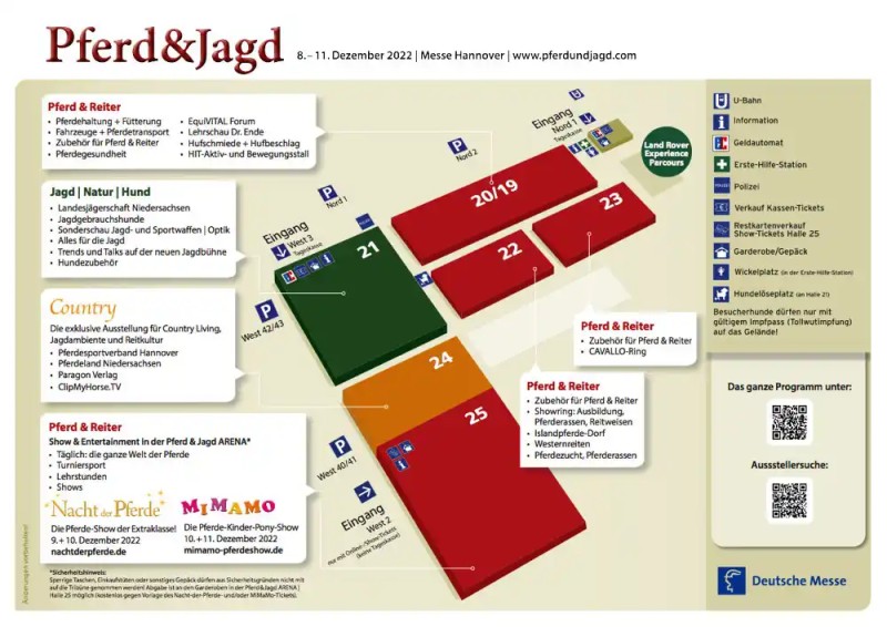 Lageplan zur Messe Pferd und Jagd 2023 - Hannover Messe