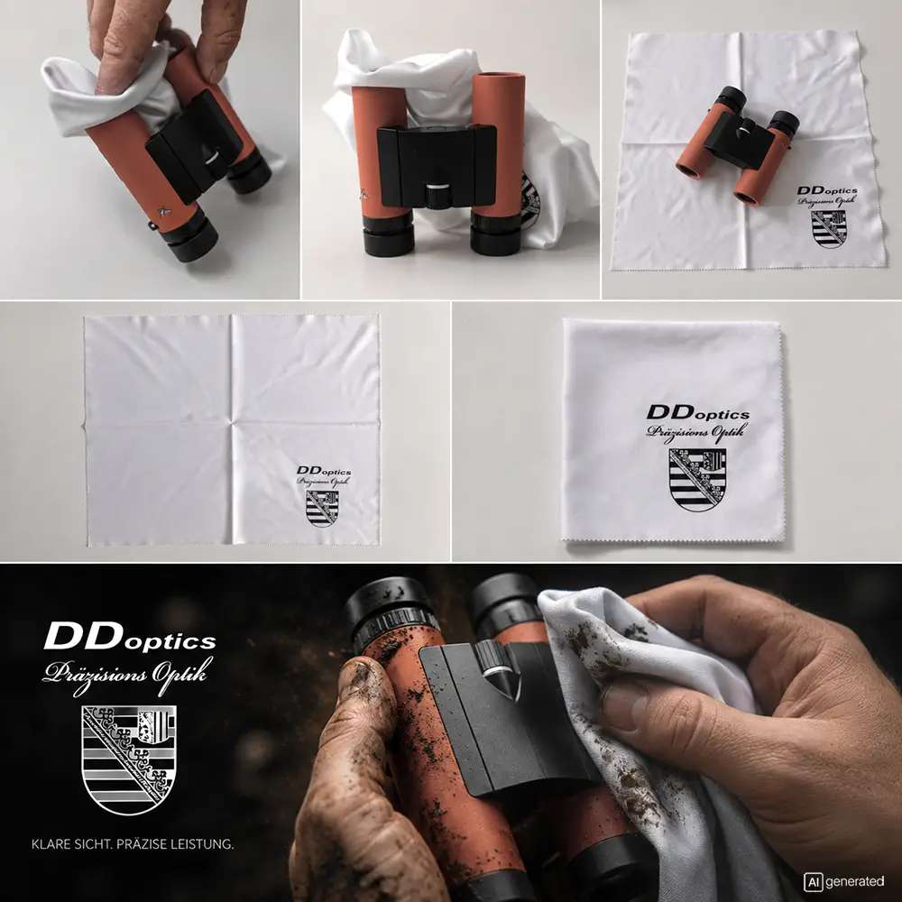 DDoptics Optikreinigungstuch und Mikrofaser-Putztuch 30 x 30 cm