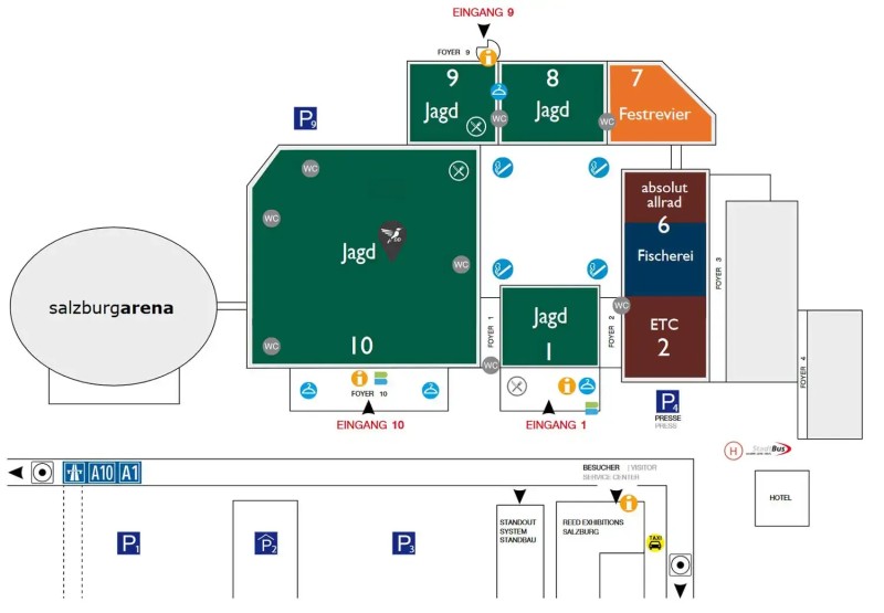 Hunting fair plan of the Hohe Jagd & Fishing 2024 in Salzburg