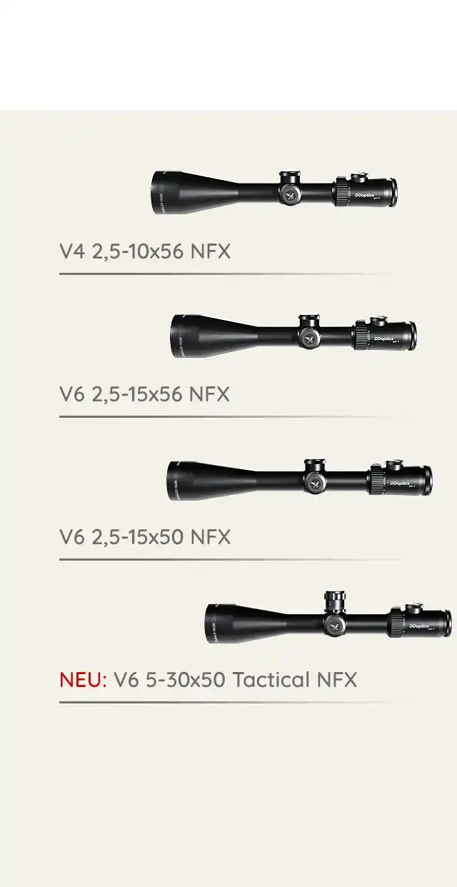 Hunting rifle scopes of the NFX series
