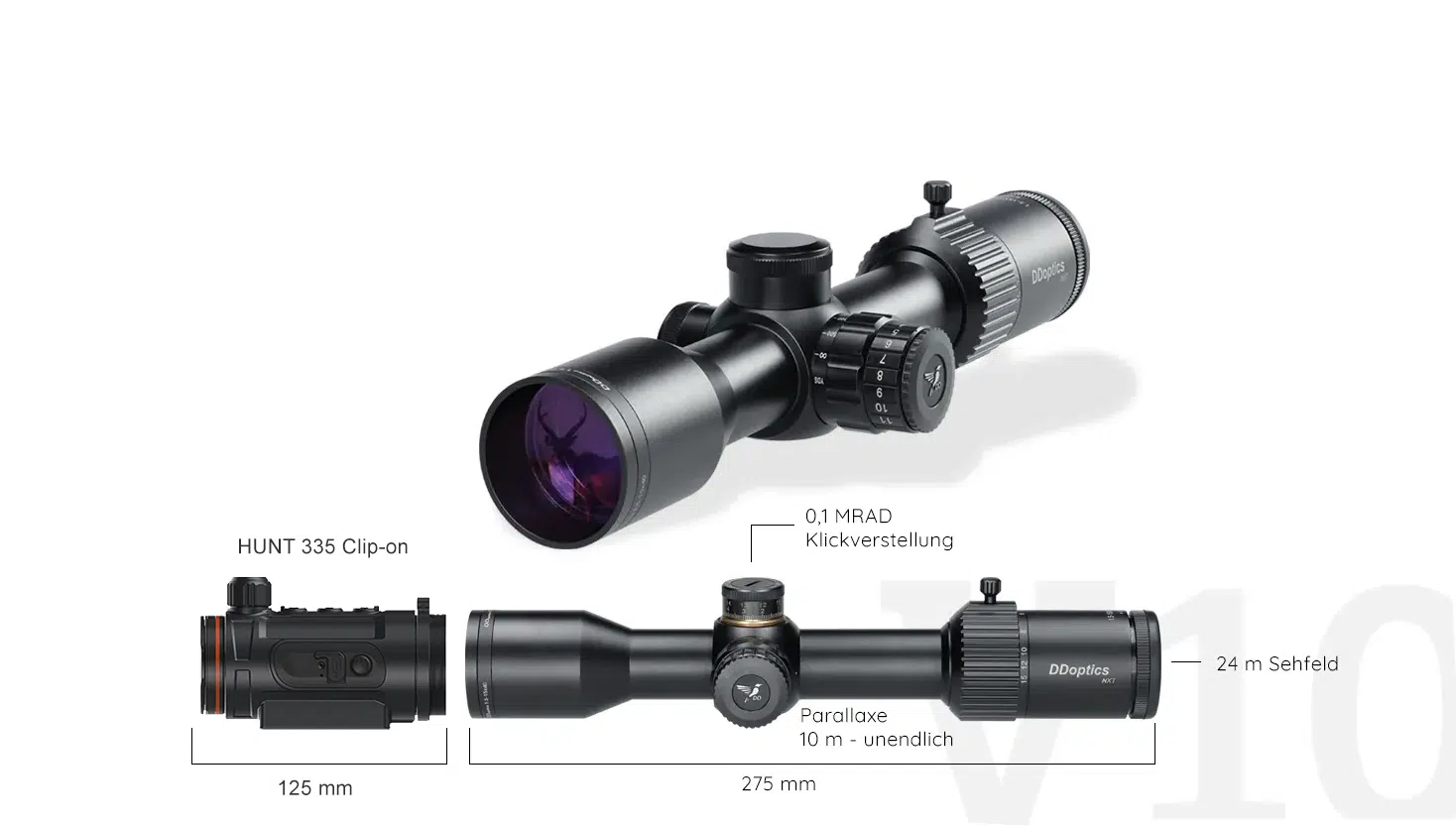 DDoptics NXT V10 1,5-15x40 mit Wärmebildvorsatzgerät