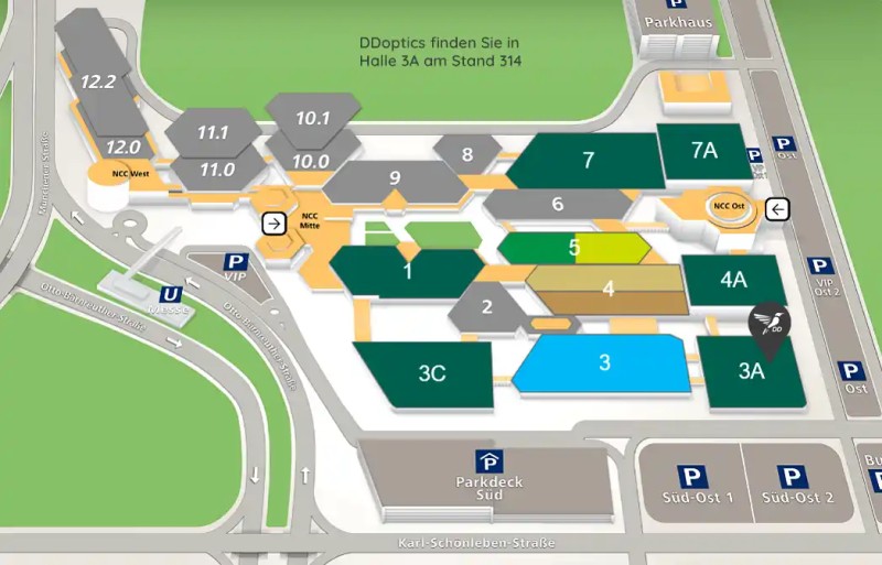 IWA Outdoor Classics exhibition plan with DDoptics stand