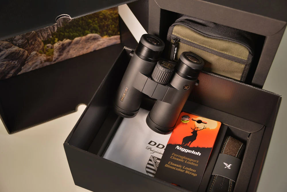 Lieferumfang des DDoptics SHG Premium-Fernglases