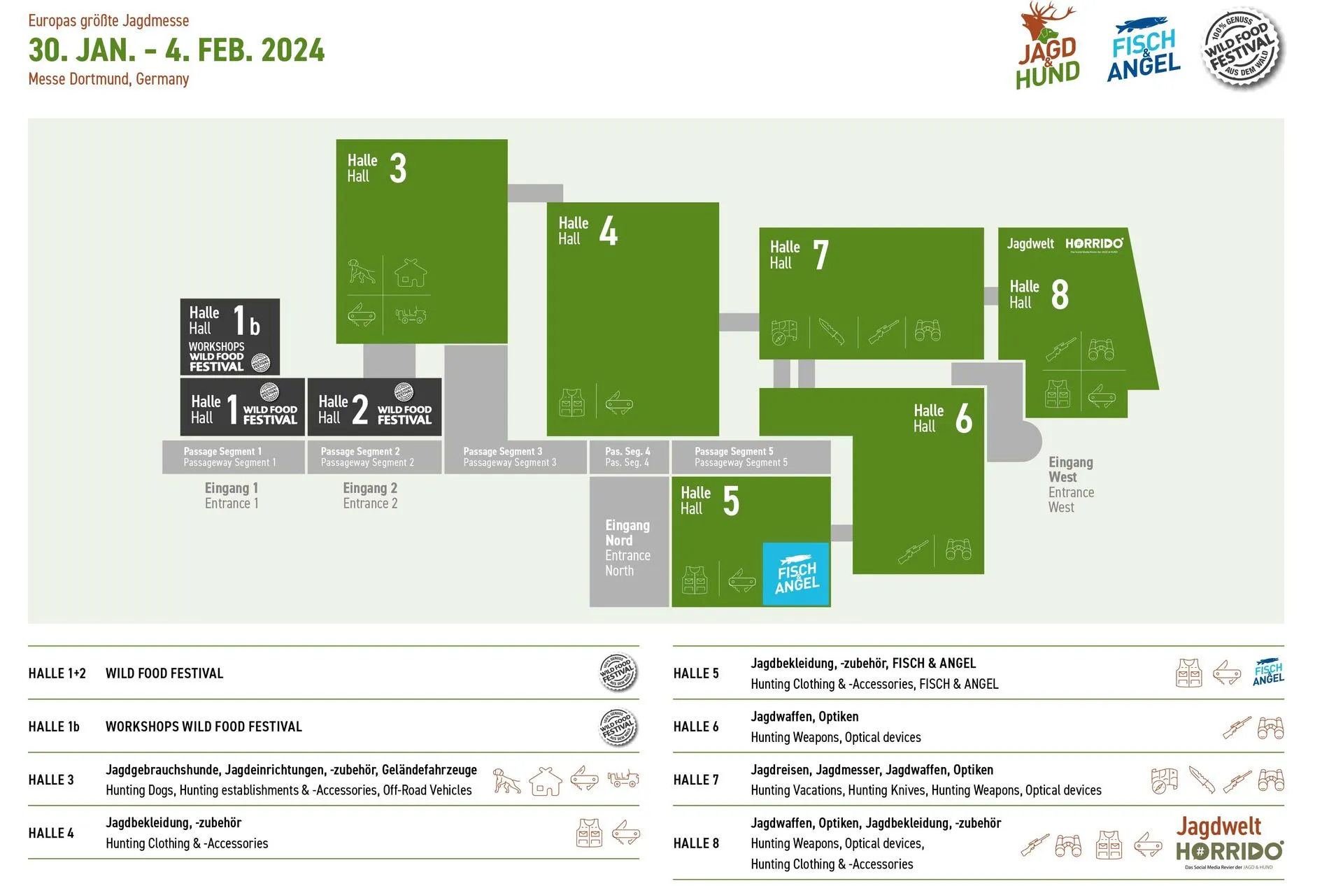 Exhibition plan of Jagd & Hund 2024 with the DDoptics booth in Hall 6