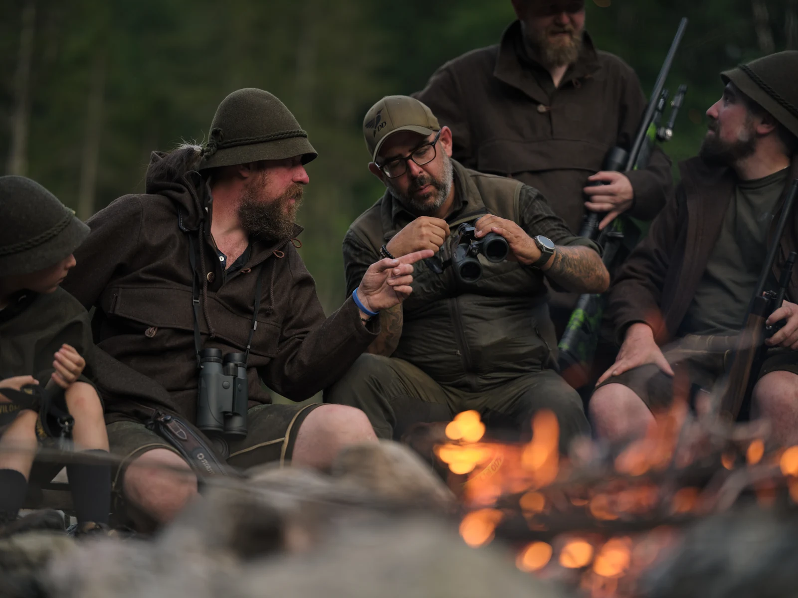 Discussing optics around a campfire